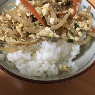 小松菜で彩り☆もやしの卵とじ丼(*^^*)☆
